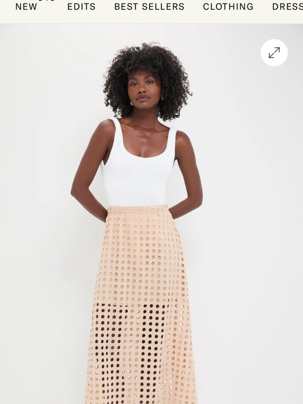 Tuckernuck Tan Cotton Eyelet Eve Skirt
